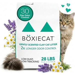 Boxiecat Gently Scented Premium Clumping Clay Cat Litter, 28-Pounds