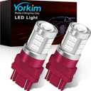 Yorkim 3157 LED Bulb Red 3157 led brake light bulb, 3157a led bulb 3156 led red lights 3056 3057 4157 bulb led 3157 Replacement Lamp for Stop Lights Brake Lights Tail Light Bulbs, Pack of 2