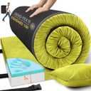 Memory Foam Camping Mattress Sleeping Pad, 3" Thick Waterproof Portable Roll Up Sleeping Mats & Floor Mattress Pad with Pillow + Travel Bag for Camping Car Truck SUV Tent Sleepover Kids Adult (Cot: 72*24*3", Grey)