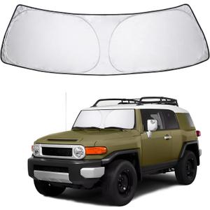 Proadsy 2026 Upgrade Front Windshield Sun Shade Foldable Sunshade Protector Custom Fit 2007-2014 FJ Cruiser Sport Utility Accessories