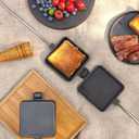 Campfire Pie Iron 4.9" Large Cast Iron Sandwich Maker for Camping 2 Pcs with Storage Bag - 22.6 inch Thickened Handles - Campfire Cooking Equipment for Grilling & Outdoor Cooking