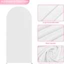 Wokceer 6FT Wedding Arch Cover Spandex Fitted Wedding Arch Covers Round Top Chiara Arch Backdrop Cover for Birthday Party Ceremony Banquet Decoration White