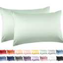 Deep Dream 100% Cotton Standard Pillowcases Set of 2, 600 Thread Count Standard Size Pillow Cases, 20x26 Inches, Super Soft and Breathable Envelope Closure (Zephyr Green)