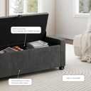 GRAINELL Storage Ottoman Bench, Upholstered Tufted Bedroom Bench with Storage, End of Bed Storage Bench for Living Room & Entryway, 350 lb Capacity, Linen Dark Gray