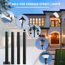 Street Light Pole 13Ft Tall, Outdoor Metal Split Heavy Duty Street Lamp Post for Outside Large Solar Street Lights with Mounting Steel Anchor for Street, Parking Lots, Park & Patio, 13FT-76