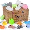 Nutty Toys Animal Squishies, 20 Soft & Cute Kawaii Fidgets | Top Classroom Prizes, Bulk Pinata & Easter Egg Fillers | Unique Gifts for Kids, Teens, Adults | Best Boys & Girls Valentines Day Idea 2026