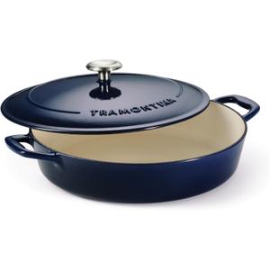 Tramontina Bestow Enameled Cast Iron Braiser Pan with Lid, 4-quart, Blue