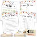 Stofinity Wildflower Bridal Shower Games 30 Guests - 4 Funny Floral Wedding Shower Games, Love In Bloom Bridal Shower Decorations, Bingo Bridal Party Game