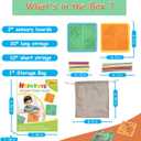 Sensory Activity Board for Kids & Adults:Double-Sided Stress Relif Sensory Board Toys with 40 Strings & Storage Bag | Quiet Fidget Board for ADHD & Autism Boys Girls Ages 3 4 5 6 7 8 9 102PCS