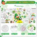 St Patrick's Day Giant Coloring Tablecloth 71 x 31 Inch Jumbo Paper Coloring Activity Poster Irish Themed Coloring Table Cover for Family Classroom Party Games Decorations
