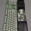 V3 Wireless Keyboard and Mouse with Single Backlit, Metal Panel, Bluetooth/2.4G Rechargeable Silent Keyboard and Mouse Combo Light up Full Size Cute Keyboards-Green