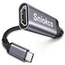 Sniokco USB C to HDMI Adapter, High Speed 4K USBC to HDMI Cable for Thunderbolt 3/4, HDMI to USB C Adapter with iPhone 16 15 Pro Max MacBook Pro Air iPad Pro iMac Galaxy S XPS Surface Book 3 and More (0.65ft, Grey)