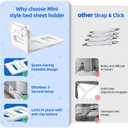 2 x Bed Sheet Holder Straps,Lock Bed Sheet Holder Corner Fitted Sheet Straps,Keep Sheets Firm & Tight,Fit All Mattress Size,Quick Easy Installation (white4pcs)