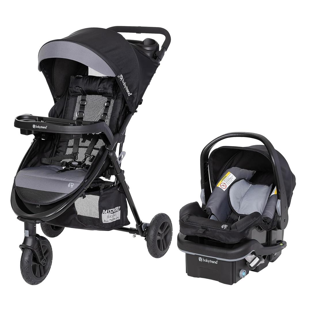 Baby Trend Passport Seasons All-Terrain Stroller Travel System with EZ-Lift PLUS Infant Car Seat, Dash Black