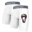 Youper Boys Athletic Supporter, Compression Shorts w/Soft Protective Athletic Cup, Youth Sizes (Medium, White Grey)