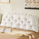 Headboard Wedge Pillow King Queen Bed Wedge Headboard Wedge Pillow Queen Cartoon Headboard Pillow Daybed Pillows Length of Back Twin,for Couch Sofa Backrest Long Pillow,White 60x100 cm