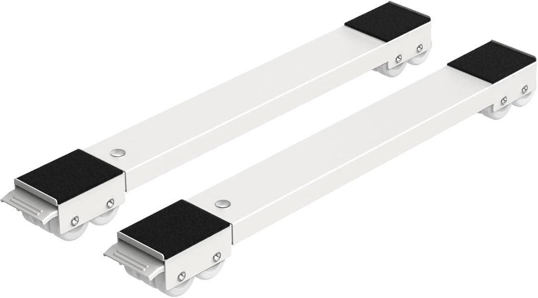 Ronlap Furniture Washing Machine Dolly, Extendable Appliance Rollers Refrigerator Heavy Duty, Washing Machine Stand Wheels Fridge Appliance Dolly Movers Mobile Washer and Dryer Moving Base, White