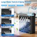 Portable air Conditioners, Personal Cooling Fan with 120 Oscillation, 3 Wind Speed & 4 Sprays, 2/4/6/8H Timer, Multi-Color Light, 3 in 1 Desktop Mini AC Unit for Car, Bedroom and Camping(Black)
