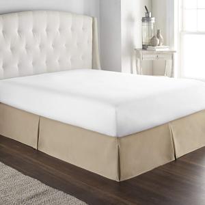 800 Thread Count 100% Natural Cotton Premium Quality Luxurious Box Pleated Bed Skirt Easy Fit with 18 Inch Drop Length (Queen,Taupe)