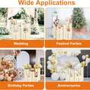 5 Pcs Foldable White Cylinder Stands for Party, 31.5", 23.6", 15.7" Height Portable Cake Pedestal Stand with Clear Acrylic Plate, Cake Cylinder Stand for Wedding Banquet Decor
