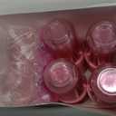 16oz Disposable Stemless Glasses with Flat Lids and Straws,PET Disposable Drinking Cups,Clear Plastic Wine Glasses for Parties Birthday,Wedding,Meeting,Christmas Party Supplies. (100, Pink)