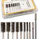 Round Wire Bore Brush for Drill Set - 8 Types of Drill Stainless Steel Bore Brush Attachments for Cleaning Metal Fit for Power Drill(8, 10, 12, 15, 17, 19, 22, 25mm)