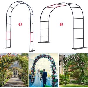 Thickened Tube Garden Arch Trellis - 4.6ft Wide x 7.9ft High or 7.6ft Wide x 6.4ft High - Garden Trellis for Climbing Plants - Stable Garden Arbor, Birthday Party Wedding Arch Decoration (with base)