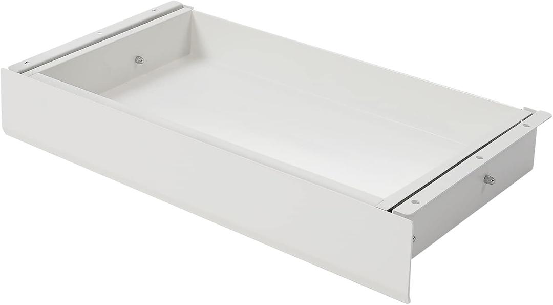 FLEXISPOT Under Desk Drawer 17.7in Wide Pull-Out Drawer for Under Desk Storage Slide-out Under Desk Organizer for Office Home(L, White) (SS007L)