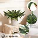 Coreland 32" Artificial Boston Ferns for Outdoors, Set of 4 Large Realistic Fake Fern Plants UV Resistant Bush Plants Faux Hanging Fern with 18 Branches for Porch Planter Patio Garden Home Decor