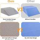 Ruqmuis Leg Elevation Pillow for After Surgery, 8inch Foam Leg Elevating Pillow for Swelling and Blood Circulation, Leg Wedge Pillow for Sleeping, Knee Pillow for Knee Hip Ankle Pain Relief, Velvet