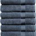 Pleasant Home Bath Towels Set of 6 (24 x 50) 100% Cotton, 515 GSM | Lightweight, Soft & Absorbent Luxury Towels for Bathroom | for Gym, Pool & Spa | 6 Pack, Navy