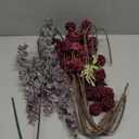 Laelfe 12Pcs Burgundy Flowers Artificial Pompon Mum, Fake Kiku Flowers Silk Small Mini Chrysanthemum Ball Faux Mum Decor for Autumn Filler DIY Bouquet Centerpieces Arrangements Shower (Burgundy)