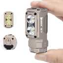 WUBEN E7 1800 Lumen Rechargeable Mini Flashlight with Magnet - Super Bright 6 Modes Khaki EDC Flashlight, Typ-C Rechargeable LED; IP68 Pocket Flashlight for Headlamp Use, Rescue, Camping