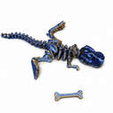 GemmiCho 3D Printed Dinosaur with Egg, 3D Printed T-Rex Toys for Stress Relief, T-Rex Figurines Fidget Dinosaur Toys for Boys Kids Teen 5-7 4-6 8-12 (Gold Blue)