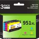 951XL Ink Cartridges Combo Pack Replacement for HP 951 ink cartridges for hp 950 951 ink cartridges combo pack use with HP Officejet Pro 8600 Plus 8610 8620 8100 8625 8630 Printers (C/M/Y,3Pack)