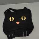 Juvale Black Cotton Cat Trick or Treat Bag with Gold Foil Eyes, Reusable for Kids, 11.25 x 15.5 in Canvas Tote for Halloween Parties