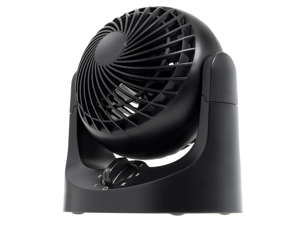 IRIS USA WOOZOO Small Desk Fan, Air Circulator, 3 Speeds, 32ft Max Air Distance, 120° Adjustable Tilt, 27.5db Quiet Motor, Small Fan for Bedroom, Office, Dorm, Black