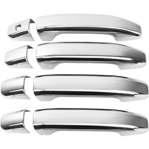 Chrome Door Handle Covers Trim Compatible with 2014-2024 Chevrolet Silverado+GMC Sierra Suvs Trucks Without Passenger Keyhole Exterior Accessories 8PCS