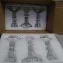 4.33" Tall Glass Candlestick Set of 6 Clear Crystal Candle Holders for Glass Taper Holder Decor for Wedding Birthday Party Christmas
