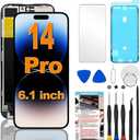 for iPhone 14 Pro Screen Replacement 6.1 inch FHD LCD, 3D Touch LCD Display Digitizer Assembly with Repair Tools,Compatible with Model A2890, A2650, A2889, A2892, A2891