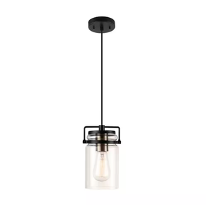 Globe Electric 61109 Oliver 1-Light Dark Bronze Pendant with 15 ft. Cord