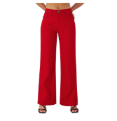 roswear Women's Wide Leg Jeans High Waisted Stretchy Denim Trouser Pants. Size Large