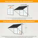 HOMEDEMO Small Retractable Window Awning 118"x59" Outdoor Patio Awning, Sun Shade Shelter with Waterproof UV-Resistant Fabric for Window, Door, Coffee Shop, RV