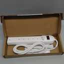 Amazon Basics Surge Protector Power Strip, 6-Outlet, 790 Joules, Circuit Breaker, LED Indicator, 6ft Extension Cord, White (1 Pack)