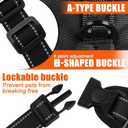 Escape Proof Dog Harness for Large Medium Sized Dogs Six Point Adjustable, Service Dog Vest Harness and Leash Set, No Pull Dogs Harnesses with Handle, Dog Harnesses for Walking(Black, M)