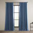 HPD Half Price Drapes - Faux Linen Curtains for Living Room (1 Panel) - 50W X 84L - Textured Room Darkening Curtains for Bedroom 84 Inches Long - Drapes for Home Decor, Denim