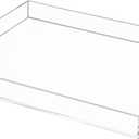 Clear Rectangular 16x20 Inches Acrylic Ottoman Tray Decorative Serving Tray with Cutout Handles Organizer Tray on Coffee Table Countertop Big Breakfast Bed Tray Living Room Appetizer Serving Food