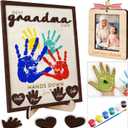 10" Hands Down Best Grandma Ever DIY Handprint Kids Frame with Paints, Car Picture Holder, Photo Ornament, Fridge Magnet, Art Craft Family Keepsake Birthday Father's Day Gift for Nana, Grammy HF620 (10L" x 8W")
