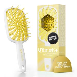 FHI Heat UNbrush Plus  Curly Hair Brush for Gentle & Effective Detangling on Wet or Dry Fragile Hair Types  Detangler Brush w/ 84 UltraFlex Bristles, Ultra-light, Vented, Anti Static Hairbrush