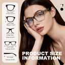 SKYOAK 2 Pack Trendy Progressive Multifocus Reading Glasses for Women, Retro Rectangle Frame Anti UV/Eyestrain Computer Readers, Stylish Spring Hinge Multifocal Glasses with Metal Core Wire, 2.5x
